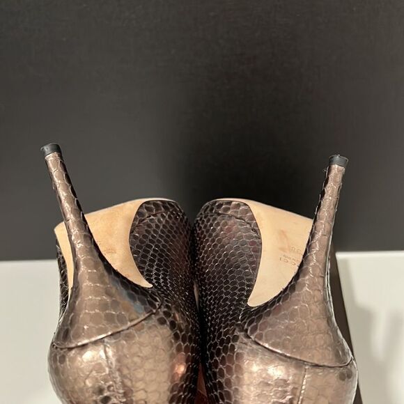 Gucci Snakeskin Peep Toe Pumps - Picture 5 of 10